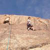 Ilia choosing to test out his friction boots on one of the slabby sections on practice slab below School Rock.