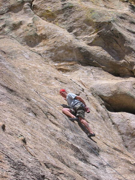 Jason climbing on the first ascent