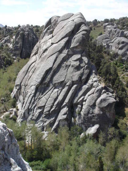 this is where you will want to go, two easy pitches up crazy cool rock.