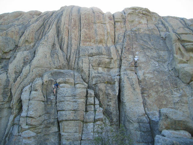 Climber on the right is on Adolescent Humanoid, on the left is Double Cracks