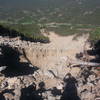 Rock slide along Twin Sisters trail