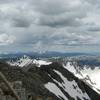 A view from the summit of Quandary Peak, taken in mid-July after a snowy winter.