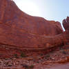Park Avenue Trail threads a spectacular canyon in Arches National Park