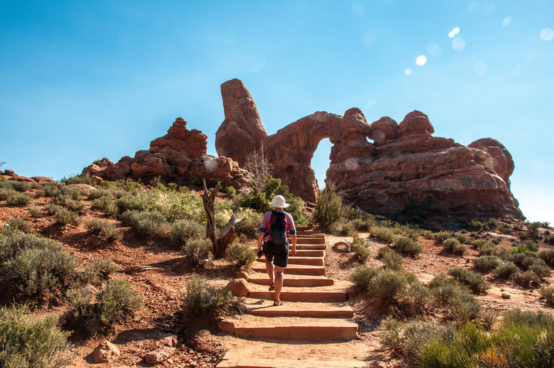Approaching Turret Arch in Arches National Park