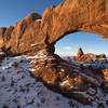First Light on Turret Arch Framed by North Window