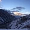 Looking west towards Salt Lake City on a winter evening from the Pipeline Trail