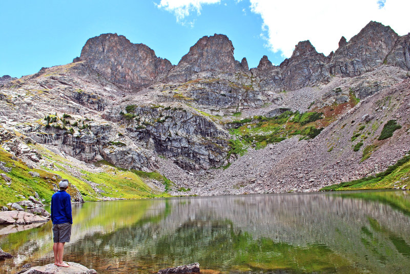 Looking up at Zodiac Spires from North Willow Lake