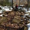 This is the worst of the technical sections on First Creek Trail. Short, but steep & rocky.