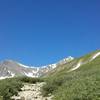 Grays (left) and Torreys (right) on a bluebird day along the Grays Peak Trail