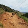The Mesa Trail overlooking NCAR and the valley below. Dogs are allowed off leash if they have their Blue tags
