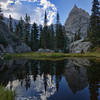Lone Eagle Peak reflected in unnamed small pond