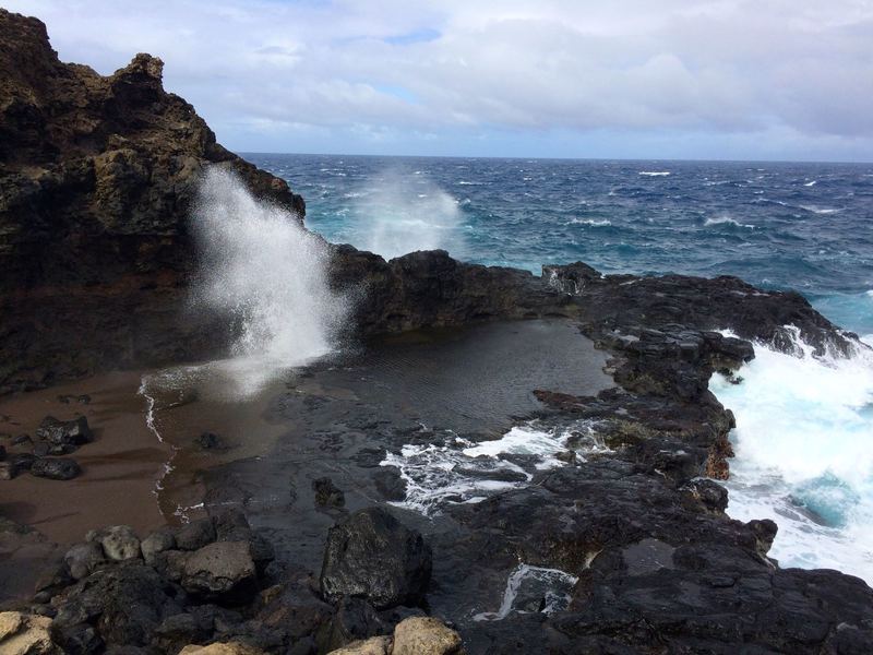A small, unnamed blowhole.  You'll come to this one first, but Nakalele is farther to the right!