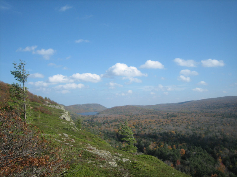 Escarpment Ridge with Lake of the Clouds in the distance.