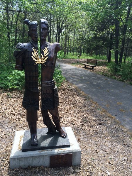 First part of the trail is paved - with great statues to enjoy