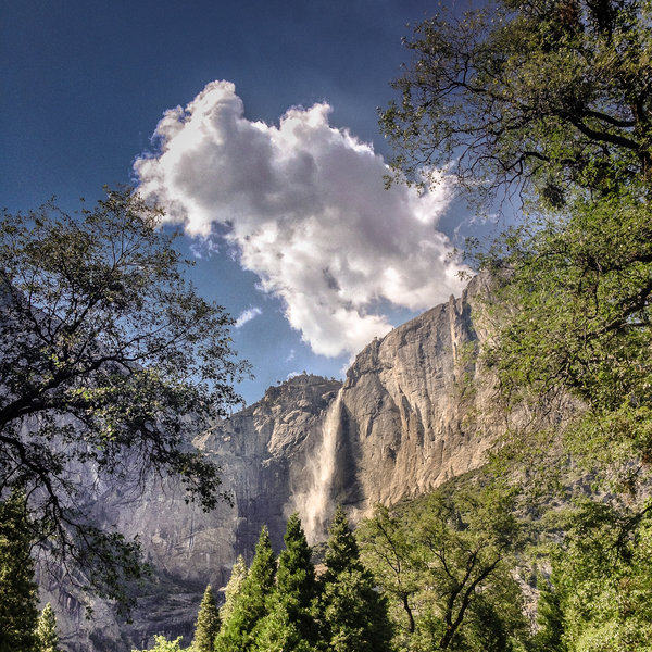 Upper Yosemite Falls from afar.