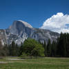 Half Dome over the forests of the valley