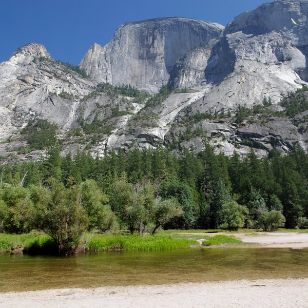 Half Dome towering above Mirror Lake/Meadow