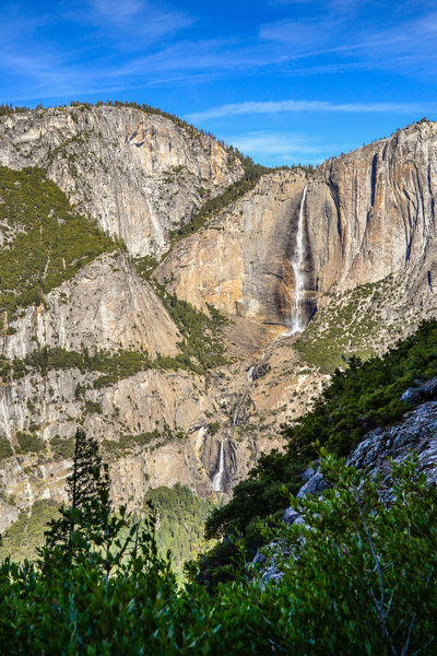 Looking back at Yosemite Falls from Four Mile Trail.