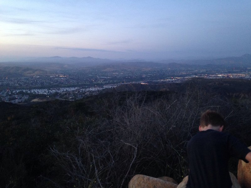 Evening view from "The Balcony" on the Cowles Mountain Service Road. Looking northeast towards Santee.