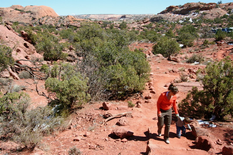 On the trail to Upheaval Dome Overlook