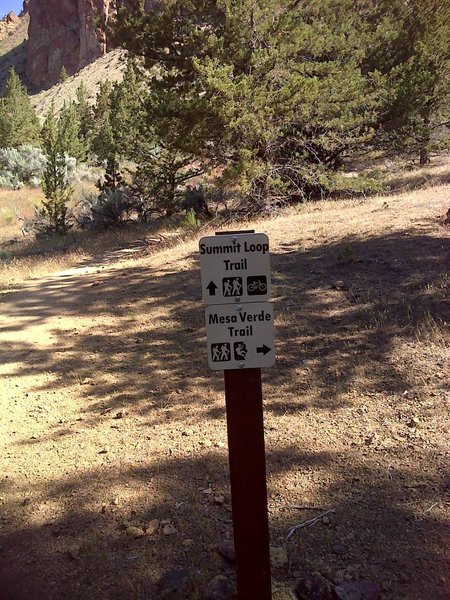 End of River Trail, start of Summit Trail, or take Mesa Verde Trail.