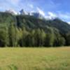 Chamonix field and moutaintops
