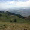 A view of the Great Salt Lake Valley and the Bear River from the ridge that ascends up and to Box Elder Peak