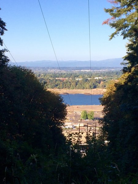 View of Willamette River, North Portland, and sometimes the Cascade Mountains