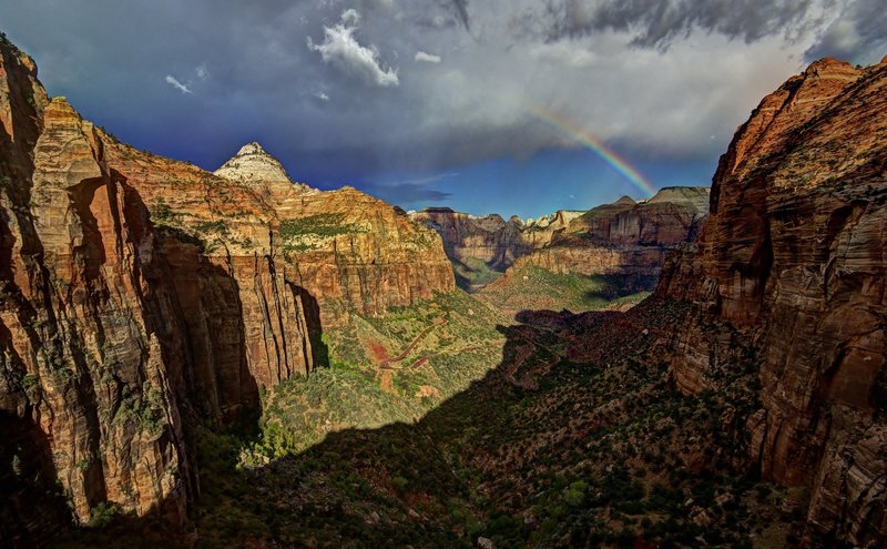 Zion Canyon Overlook with Rainbow