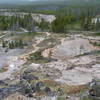 Norris Geyser Basin from above.
