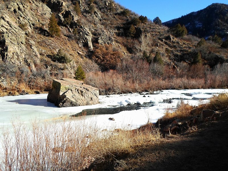 Semi-frozen river.
