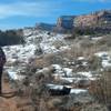 Taking the ice tools for a walk up to Devils Kitchen after checking to see if the ice was in at No Thoroughfare Canyon.
