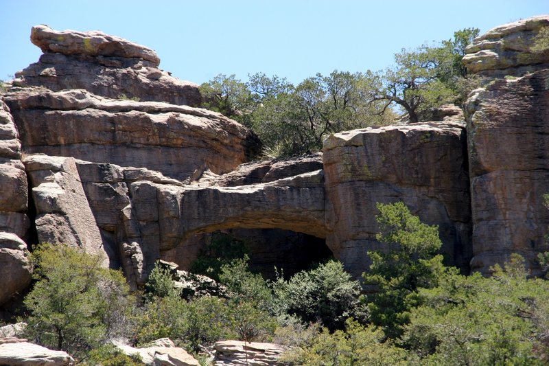 View of Chiricahua Natural Bridge from the end of the trail.