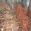 Some switchbacks on the West Overlook Trail have orange fencing due to erosion.