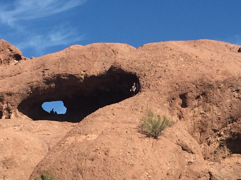 Hole in the rock from the trailhead. Easy hike in the middle of the Phoenix area.
