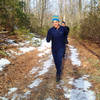 Runners on the trail in the winter.