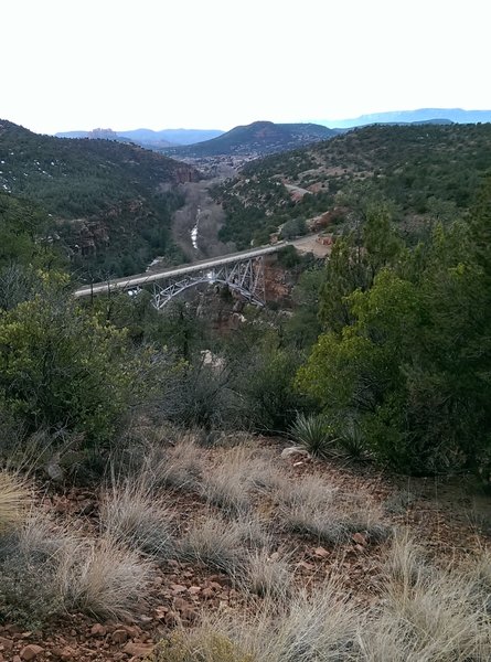 Midgely Bridge spans the valley below the Wilson Mountain Trail.