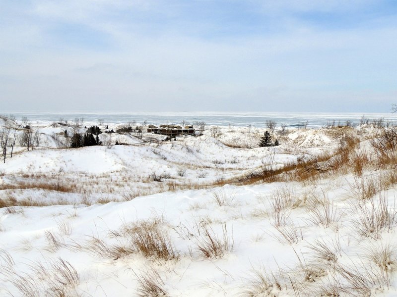 Looking At A Frozen Lake Michigan