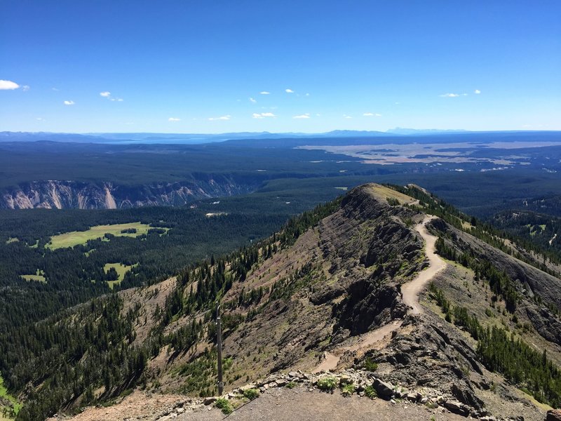 Looking down Mt Washburn trail - Tetons, Hayden Valley, and Yellowstone ...