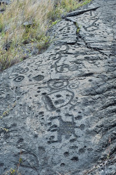 More petroglyphs etched into the lava.