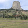 Looking north, across the floodplain, to Devils Tower.