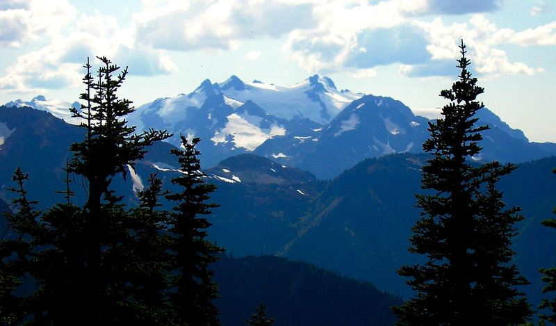 The rarely seen summit of Mount Olympus from Dodger Point.