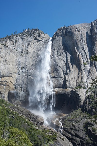 Upper Yosemite Falls in late May. Snowmelt feeds the falls, making spring the perfect time to take this trail.