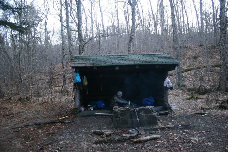 Biscuit Brook lean-to. Great for making fires and hanging out with new friends. You can also drop your pack here while you hike Fir Mountain and Big Indian Mountain.