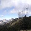 Looking at Mt. Wilson Radio Towers from the Mt. Wilson Trail Junction.