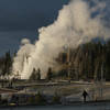 Grand Geyser's massive 180 foot eruptions can be seen from all over the Upper Geyser Basin.