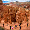 Park visitors get up close and personal with the surrounding canyons.