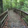 The start of the Boardwalk Trail on a wet fall day.