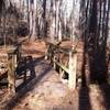 A wooden bridge along the trail at Island Ford.