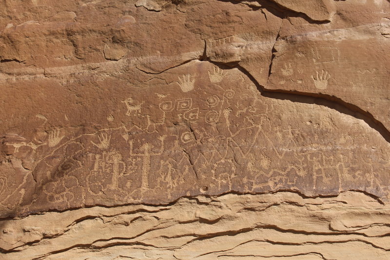 Petroglyphs on the Mesa Verde Petroglyph Point Trail.